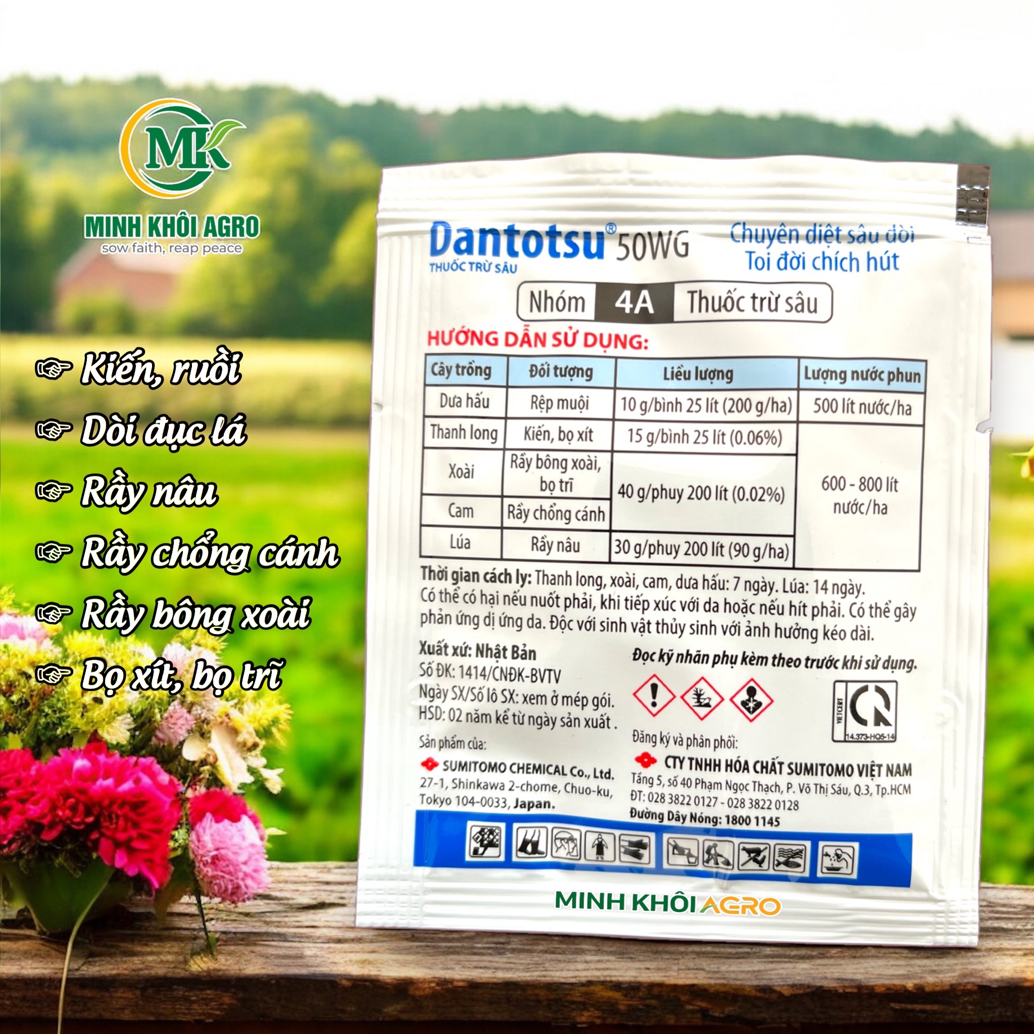 Thuốc trừ sâu Dantotsu 50WG - Gói 5g